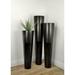 Duo Black Cone Planter in Black Half Gloss, Half Matte Finish 36" Height