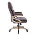 Excutive High-Back Espresso Bonded Leather Chair with Cocoa Accents