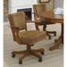 Pia Olive Brown Upholstered Game Chair with Casters