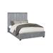 Quinlan Grey Upholstered Panel Bed with Channeled Headboard