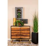 Denali Black Walnut and Gold 2-door Accent Cabinet