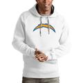 Men's Antigua White Los Angeles Chargers Victory Pullover Hoodie