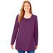 Plus Size Women's Perfect Long-Sleeve Henley Tee by Woman Within in Plum Purple (Size M) Shirt