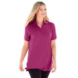 Plus Size Women's Perfect Short-Sleeve Polo Shirt by Woman Within in Raspberry (Size L)