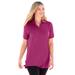 Plus Size Women's Perfect Short-Sleeve Polo Shirt by Woman Within in Raspberry (Size 3X)