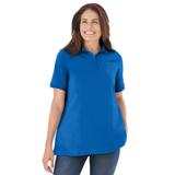 Plus Size Women's Perfect Short-Sleeve Polo Shirt by Woman Within in Bright Cobalt (Size 5X)