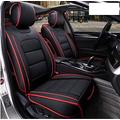 Pair of Front Seat Covers 1 + 1 Passenger Side and Driver Large Comfort in Imitation Leather Black Red