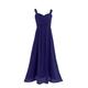 Mufeng Girls Chiffon Sleeveless Sweetheart Neck Ruffled High Waist Maxi Flower Girl Wedding Bridesmaid Dress Navy Blue 14 Years