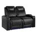 Valencia Theater Seating 62" Wide Genuine Leather Power Recliner Home Theater Seating w/ Cup Holder in Black | 42.75 H x 62 W x 38 D in | Wayfair