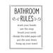 Stupell Industries Minimal Bathroom Rules Sign Good Family Hygiene - Textual Art Wood in Brown | 14 H x 11 W x 1.5 D in | Wayfair ae-632_wfr_11x14
