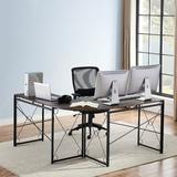 Winston Porter Aleksander Reversible L-Shape Desk Metal in Gray | 29.7 H x 54.8 W x 34.9 D in | Wayfair C3D31B8629E4416686CC275A4D253086