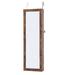 Latitude Run® Fashion Simple Jewelry Storage Mirror Cabinet Can Be Hung On The Door Or Wall Manufactured Wood in Brown/Red | Wayfair
