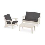 Sol 72 Outdoor™ Sol 72 3-Piece Modern Deep Seating Lounge Set Plastic in Brown | 32.75 H x 52 W x 32.25 D in | Wayfair