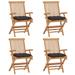 Red Barrel Studio® Patio Chairs Outdoor Bistro Folding Chair w/ Cushions Solid Wood Teak Wood in Brown | 35.04 H x 21.65 W x 23.62 D in | Wayfair