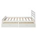 Red Barrel Studio® Wood Platform Bed w/ Two Drawers, Full (Gray) Wood in White, Size 33.0 H x 39.0 W x 76.0 D in | Wayfair