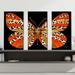 Rosdorf Park Leopard & Gold Butterfly by Jodi - 3 Piece Wrapped Canvas Graphic Art Print Canvas in White | 24 H x 36 W x 0.75 D in | Wayfair