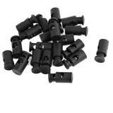 20 x 5.5mm Dia Hole Spring Barrel Cord Locks Ends Stoppers Black