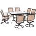 Hanover Fontana 9-Piece Dining Set with Eight Swivel Rockers and a 60 In. Square Dining Table