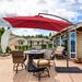 8.2 x 8.2 Ft Patio Offset Umbrella w/Steel Frame and Angle Adjustment