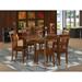 East West Furniture 7 Piece Dining Table Set- a Rectangle Dinner Table and 6 Dining Room Chairs, Mahogany (Seat Options)