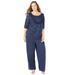 Plus Size Women's Sparkle & Lace Pant Set by Catherines in Mariner Navy (Size 18 W)