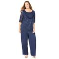 Plus Size Women's Sparkle & Lace Pant Set by Catherines in Mariner Navy (Size 20 W)