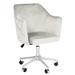 Rosdorf Park Pearl Tufted Vanity Chair w/ 360 Degree Swivel, Cushioned Armed Seat w/ Adjustable Height Upholstered in Gray | Wayfair