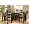 Red Barrel Studio® Mahsun 8 - Person Counter Height Dining Set Wood/Upholstered in Brown | 37.75 H in | Wayfair 135C5BD92DC24D13990D73B36DCA7629