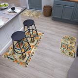 Blue 0.41" x 50" L X 30" W Kitchen Mat - Bungalow Rose Draidyn Multi 3 PIECE SET 50.0 x 30.0 x 0.41 D | 0.41" H X 50" L X 30" W | Wayfair