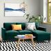 Green Sectional - Zipcode Design™ Azaleh 81.5" Wide Reversible Sofa & Chaise Upholstery/Velvet | 33.5 H x 81.5 W x 58.5 D in | Wayfair