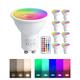 REYLAX GU10 Colour Changing LED Bulbs Dimmable 50 Watt Equivalent with Remote 5W GU10 Spotlight Warm White 12 Colours RGBW Spot Lights 5 Modes Timer for Atmosphere and Daily Lighting Pack of 8