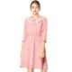 Allegra K Women's Kawaii Peter Pan Collar Puff Half Sleeve Chiffon Shirt Dress Pink 16