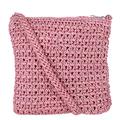 CTM Women's Crochet Crossbody Handbag, Rose