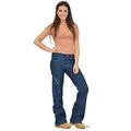 EERTX Quality Women Destoryed Flare Jeans Button Wide Leg Denim Cargo Pants Combat Jeans(12)