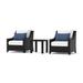 Deco 3 Piece Aluminum Outdoor Patio Club Chairs And Side Table