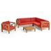 Brava Outdoor Acacia Sectional Sofa and Club Chair Set by Christopher Knight Home