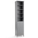 72'' Free Standing Tall Floor Bathroom Storage Cabinet-Gray - 16'' x 13.5'' x 72'' (L x W x H）