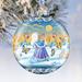 G Debrekht Holiday Splendor Ball Ornament Glass in Blue/White/Yellow | 5.5 H x 5 W x 5 D in | Wayfair 73848