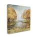 Stupell Industries Golden Autumn Tree Forest Landscape Contemporary Scene - Graphic Art Canvas in Gray | 17 H x 17 W x 1.5 D in | Wayfair