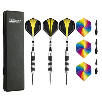 Hathaway Tempest Steel Tip Darts with Nickel-Plated Barrels (Set of 3) - Multi-Color