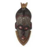 Handmade Abrante Pa African Wood Mask (Ghana) - 17.25" H x 6.25" W x 3" D