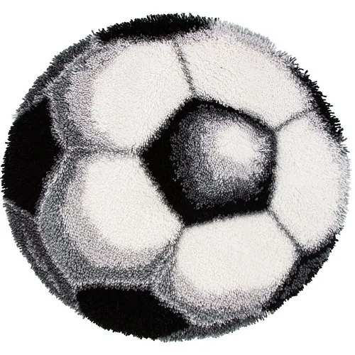 Knüpf-Formteppich Fussball, Ø 70 cm