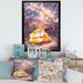 East Urban Home Hugging Foxes Over A Night Sky - Picture Frame Print on Canvas Metal in Orange | 40 H x 30 W x 1.5 D in | Wayfair