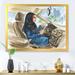 East Urban Home Arabian Woman Driving a Car I - Painting on Canvas Metal in Blue/Gray | 16 H x 32 W x 1.5 D in | Wayfair