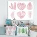 East Urban Home Tropical Watercolour Leaves I - Picture Frame Print on Canvas in Green/Pink/White | 12 H x 20 W x 1 D in | Wayfair