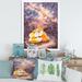 East Urban Home Hugging Foxes Over A Night Sky - Picture Frame Print on Canvas Metal in Orange | 32 H x 24 W x 1 D in | Wayfair