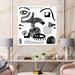 East Urban Home Collage of Eyes & Doodles in Contemporary Style II - Picture Frame Photograph on Canvas in Black/Gray/Green | Wayfair