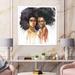 East Urban Home Portrait of Two African American Women - Painting on Canvas Canvas, Wood in White | 36 H x 36 W x 1.5 D in | Wayfair