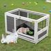 Tucker Murphy Pet™ Rabbit Hutch w/ Water Bottle Solid Wood (common for Rabbit Hutches) in Brown/Gray/White | 21.26 H x 35.43 W x 20.87 D in | Wayfair