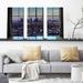 Latitude Run® Downtown Los Angeles Window - 3 Piece Wrapped Canvas Photograph Print Canvas in White | 24 H x 36 W x 0.75 D in | Wayfair